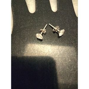 925 sterling silver 5mm Cubic Zirconia Stud Pierced earrings New